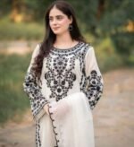 AA-21 Lawn Embroidered 3pc Suit With Bamber Chiffon Embroidered Dupatta