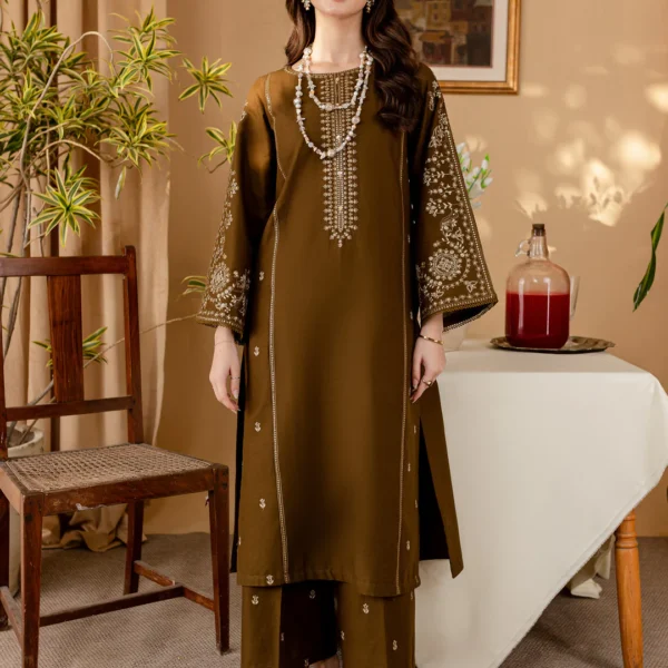 BA--68 Unstitched Fully Embroided Lawn 2 Piece Suit