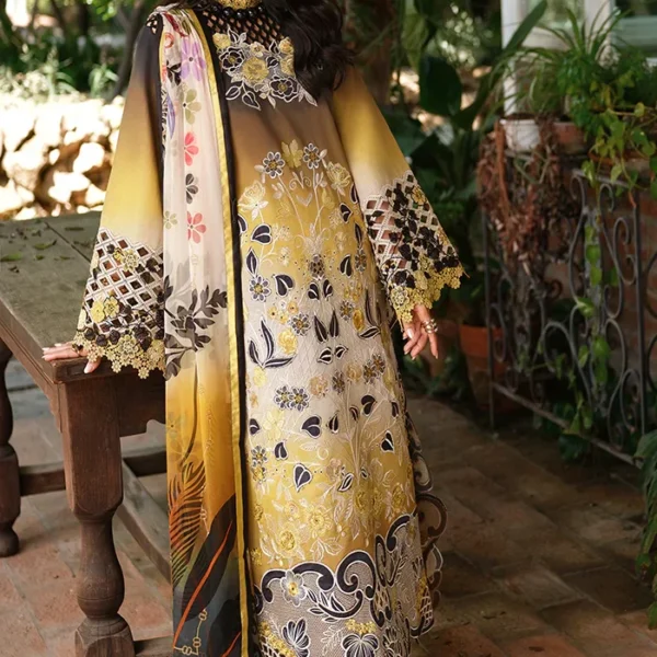 BQ-209 Lawn Unstitched Digital Printed Shirt With Patch With Printed Lawn Dupatta