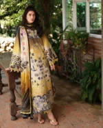 BQ-209 Lawn Unstitched Digital Printed Shirt With Patch With Printed Lawn Dupatta