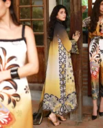BQ-209 Lawn Unstitched Digital Printed Shirt With Patch With Printed Lawn Dupatta